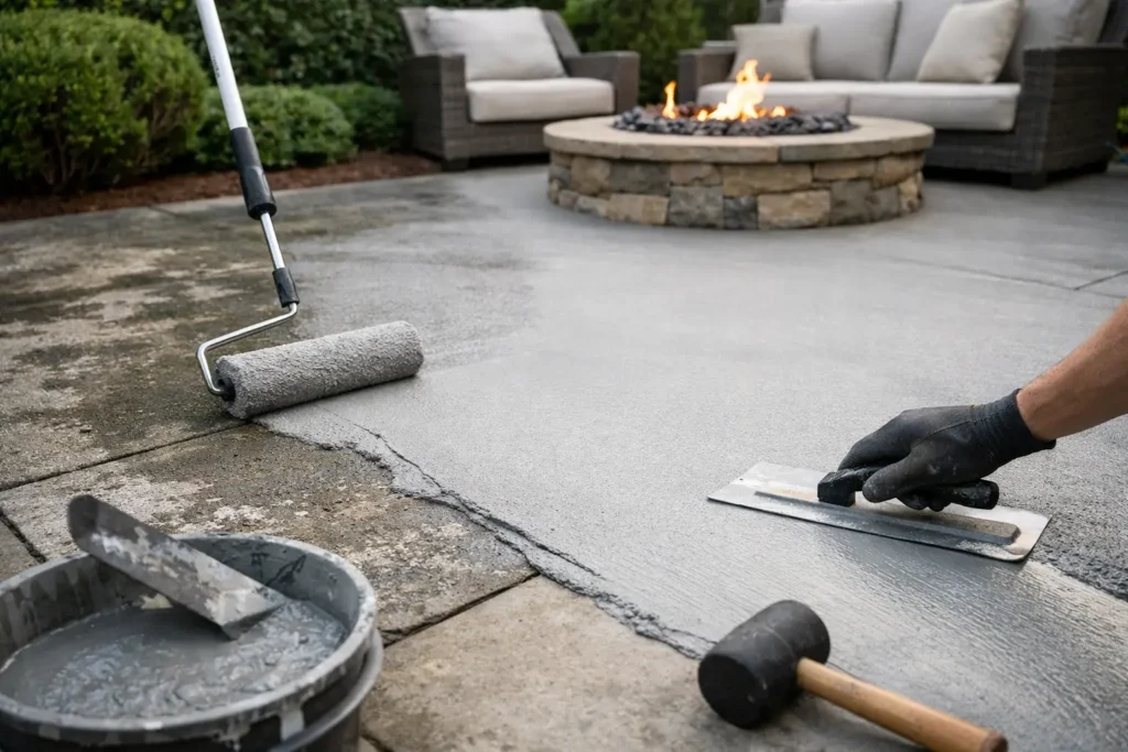 How to Resurface a Stained Patio That Lasts