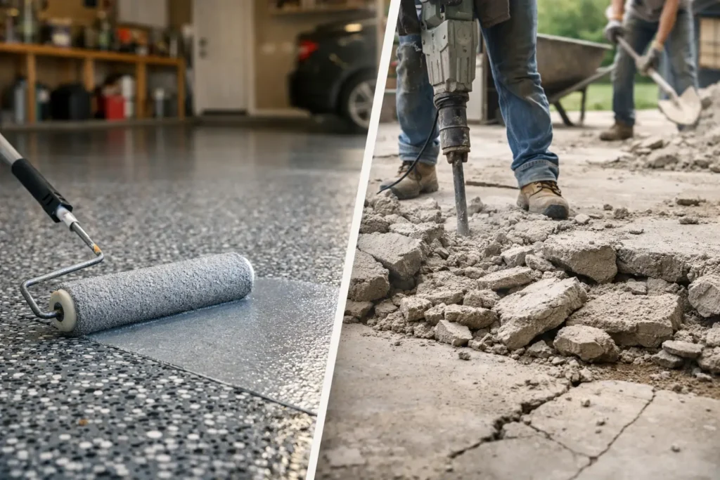 Garage Coating vs Concrete Replacement Costs